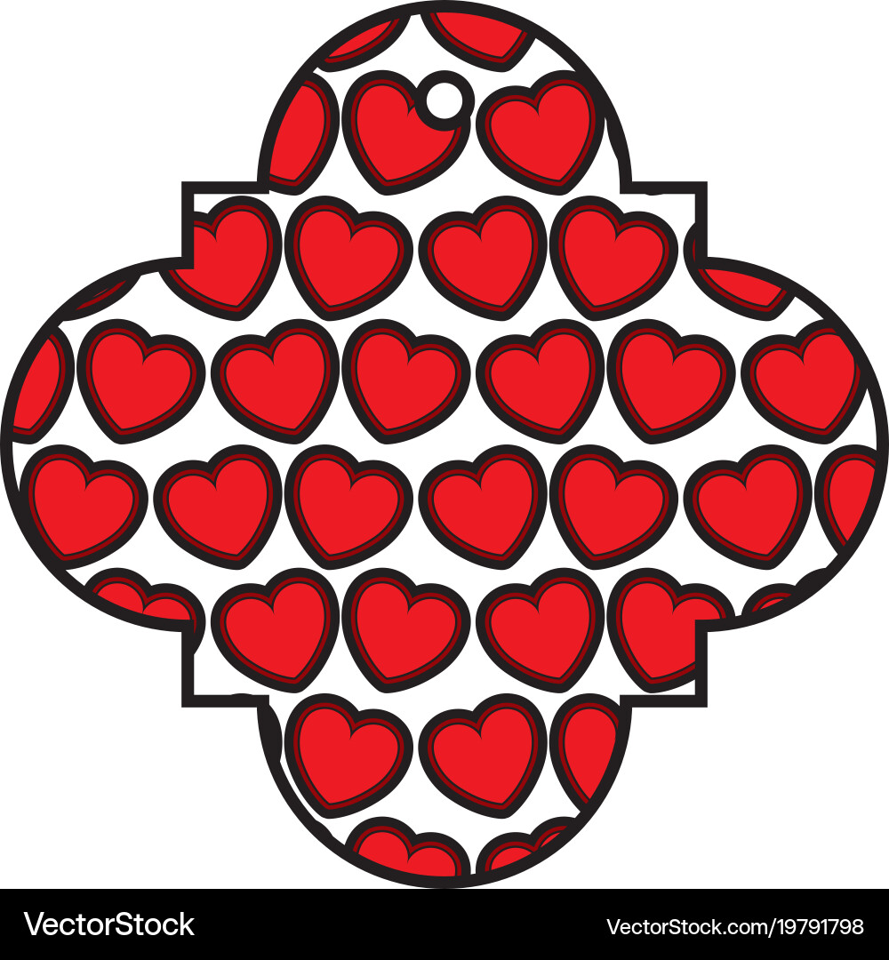 Elegant frame with hearts pattern background Vector Image