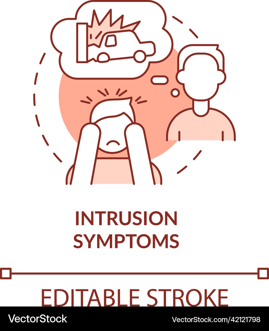 Intrusion symptoms terracotta concept icon Intrusion symptoms terracotta concept icon vector image