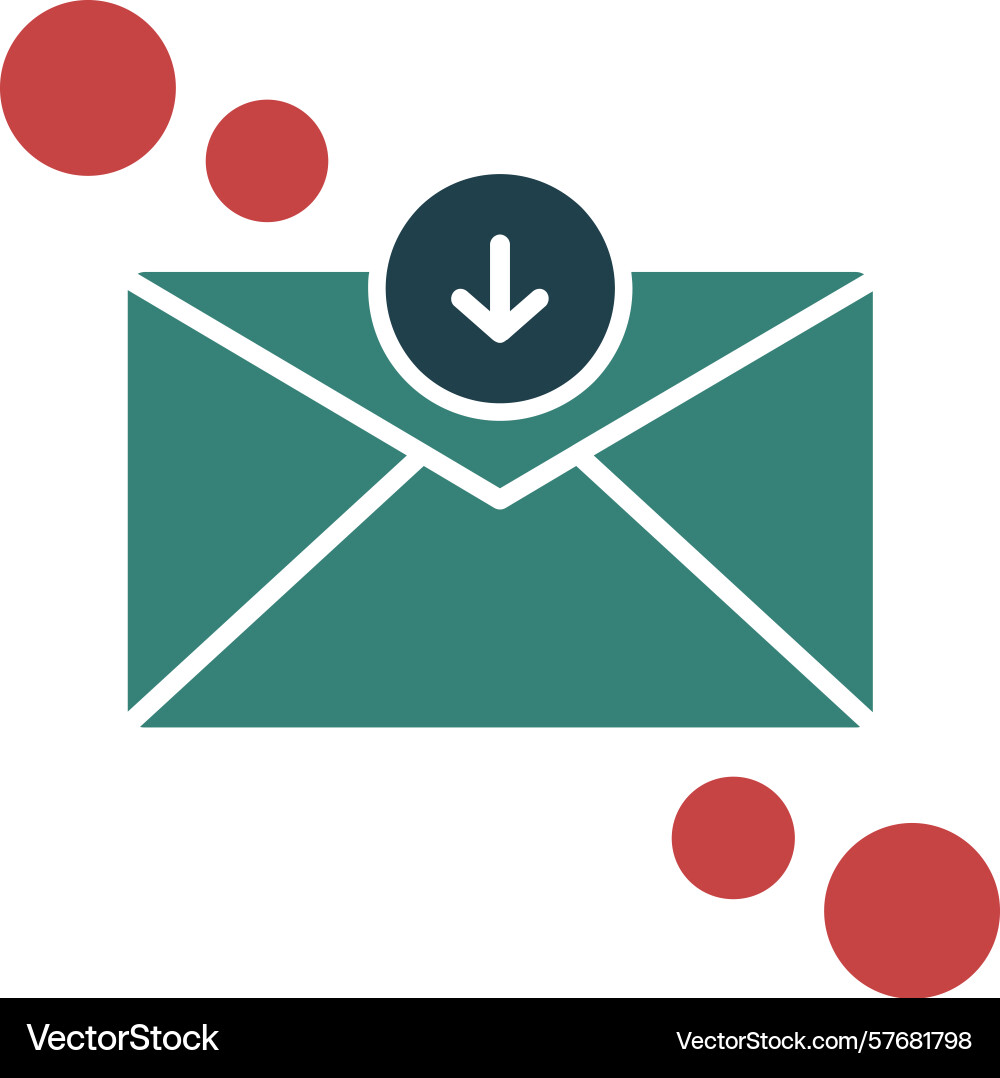 Message received glyph multi color icon Vector Image