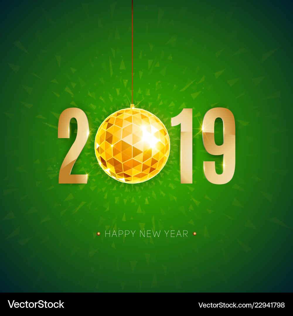 Neu 2019 Jahr Grußkarte mit Weihnachtskugel Neu 2019 Jahr Grußkarte mit Weihnachtskugel vektorbild