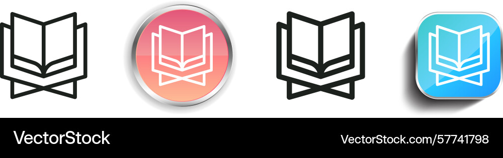 Quran icon thin linear regular and button style Quran icon thin linear regular and button style vector image