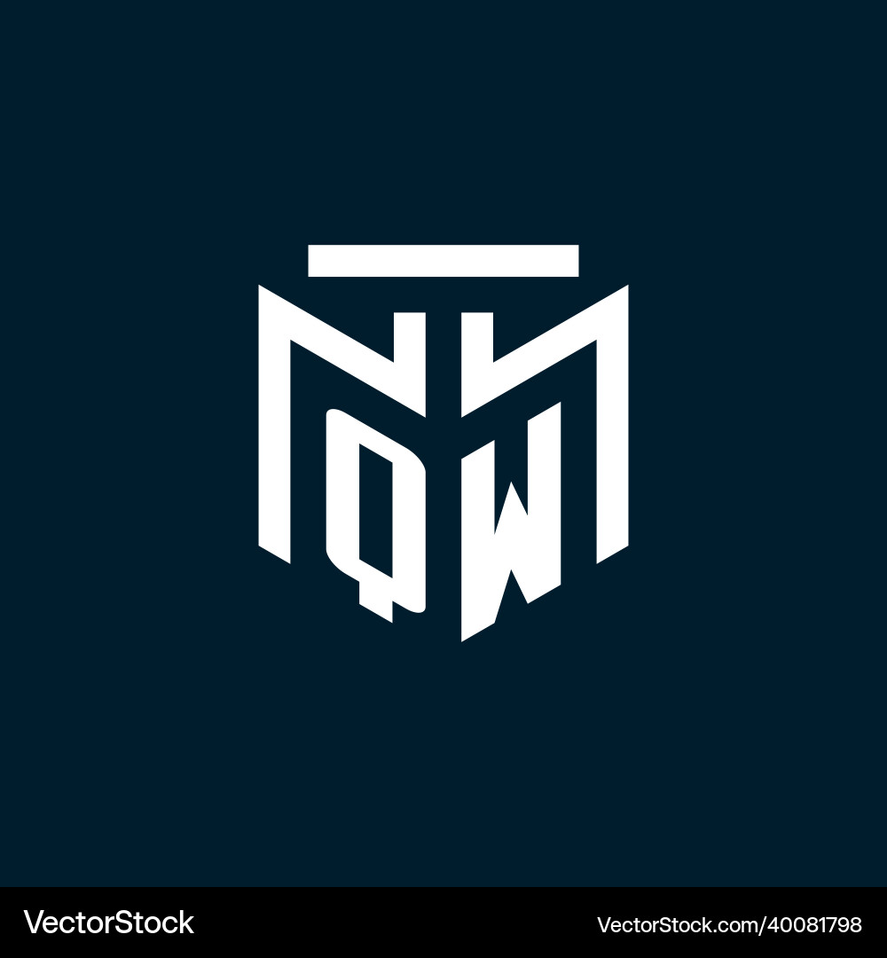 Qw monogram initial logo with abstract geometric Vector Image