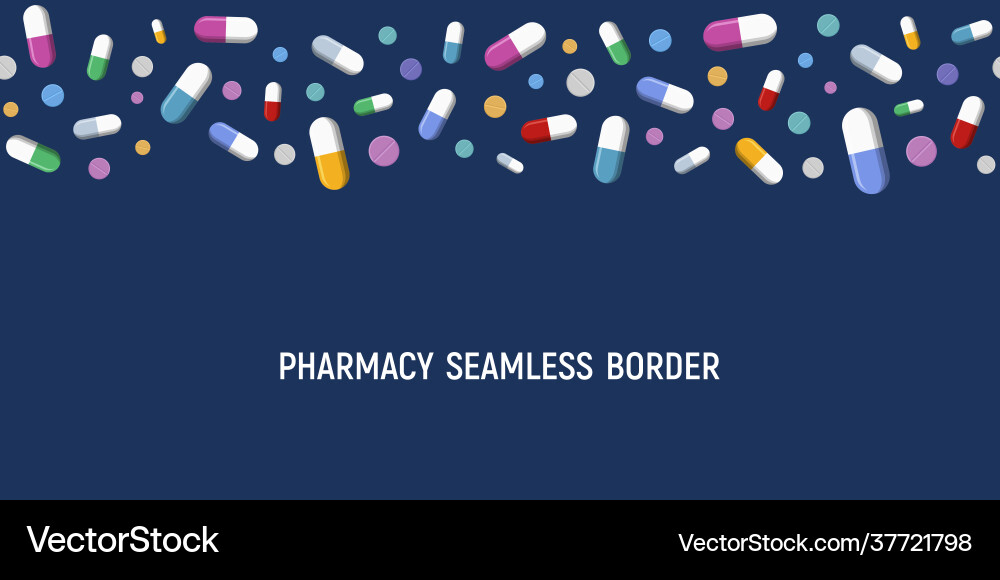 Seamless horizontal border pattern with colored Vector Image