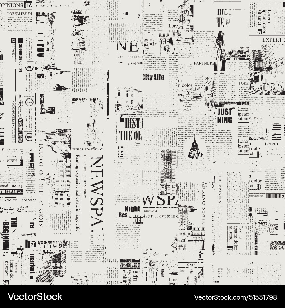 Seamless pattern with collage of newspaper Seamless pattern with collage of newspaper vector image
