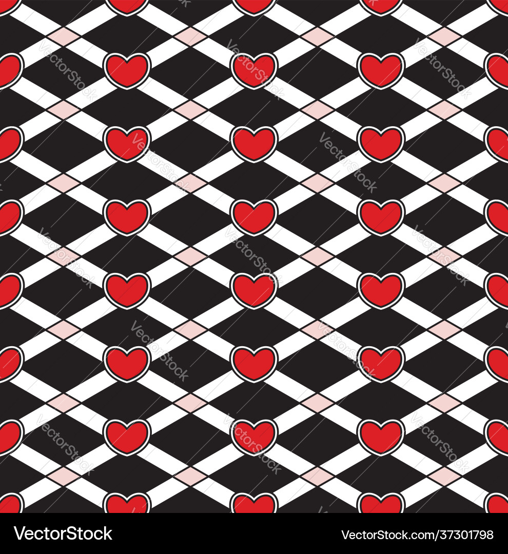 Seamless pattern with hearts abstract background vector image