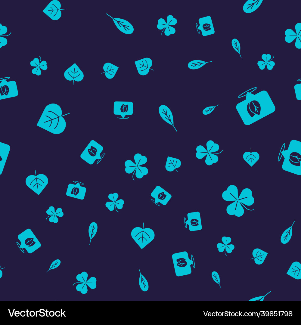Set leaf location with and clover Vector Image