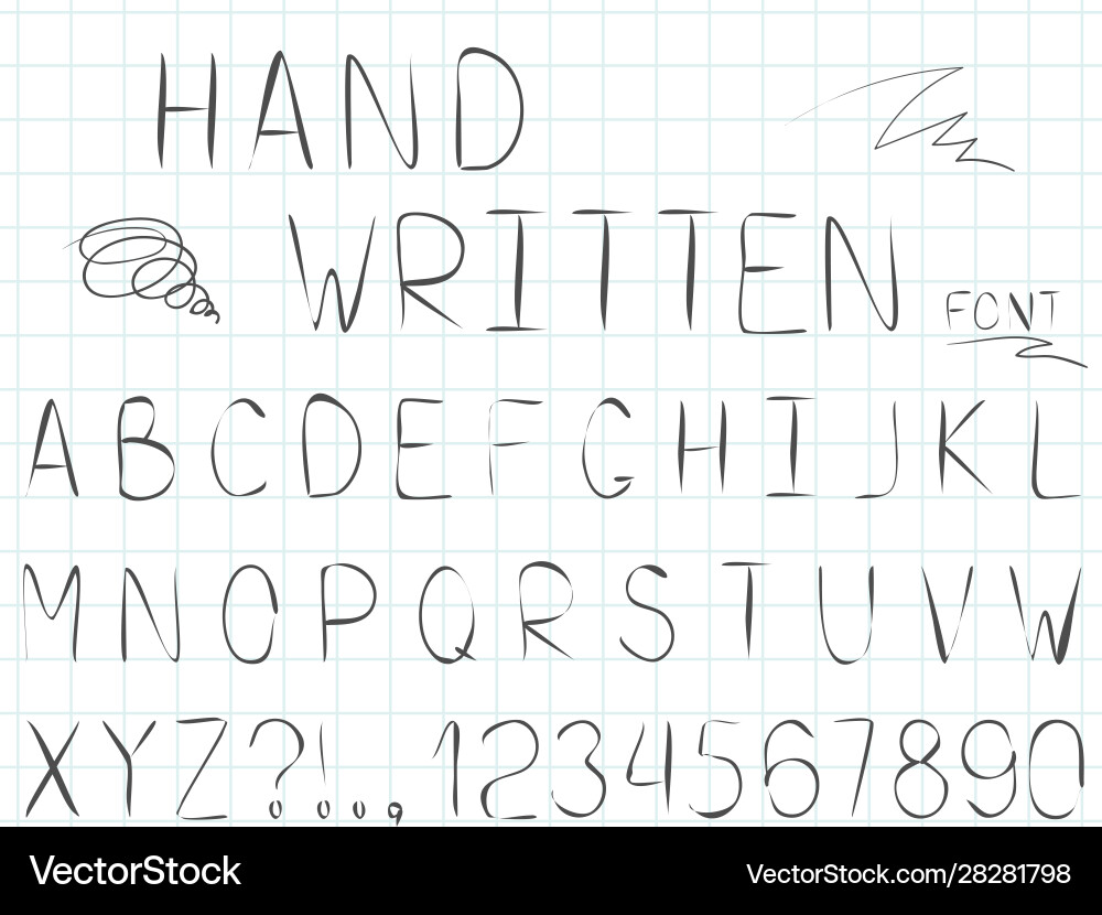 Set line simple font and alphabet universal Set line simple font and alphabet universal vector image
