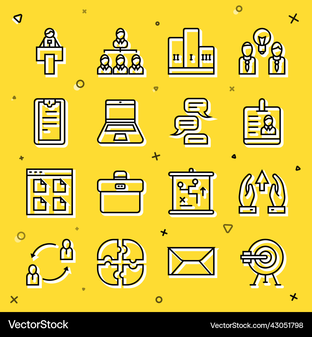 Set line target with arrow growth chart Set line target with arrow growth chart vector image