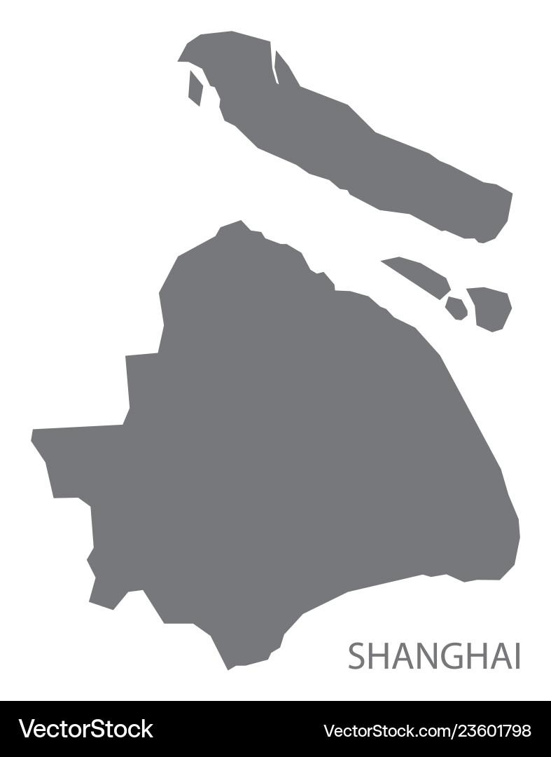 Shanghai china map grey Shanghai china map grey vector image