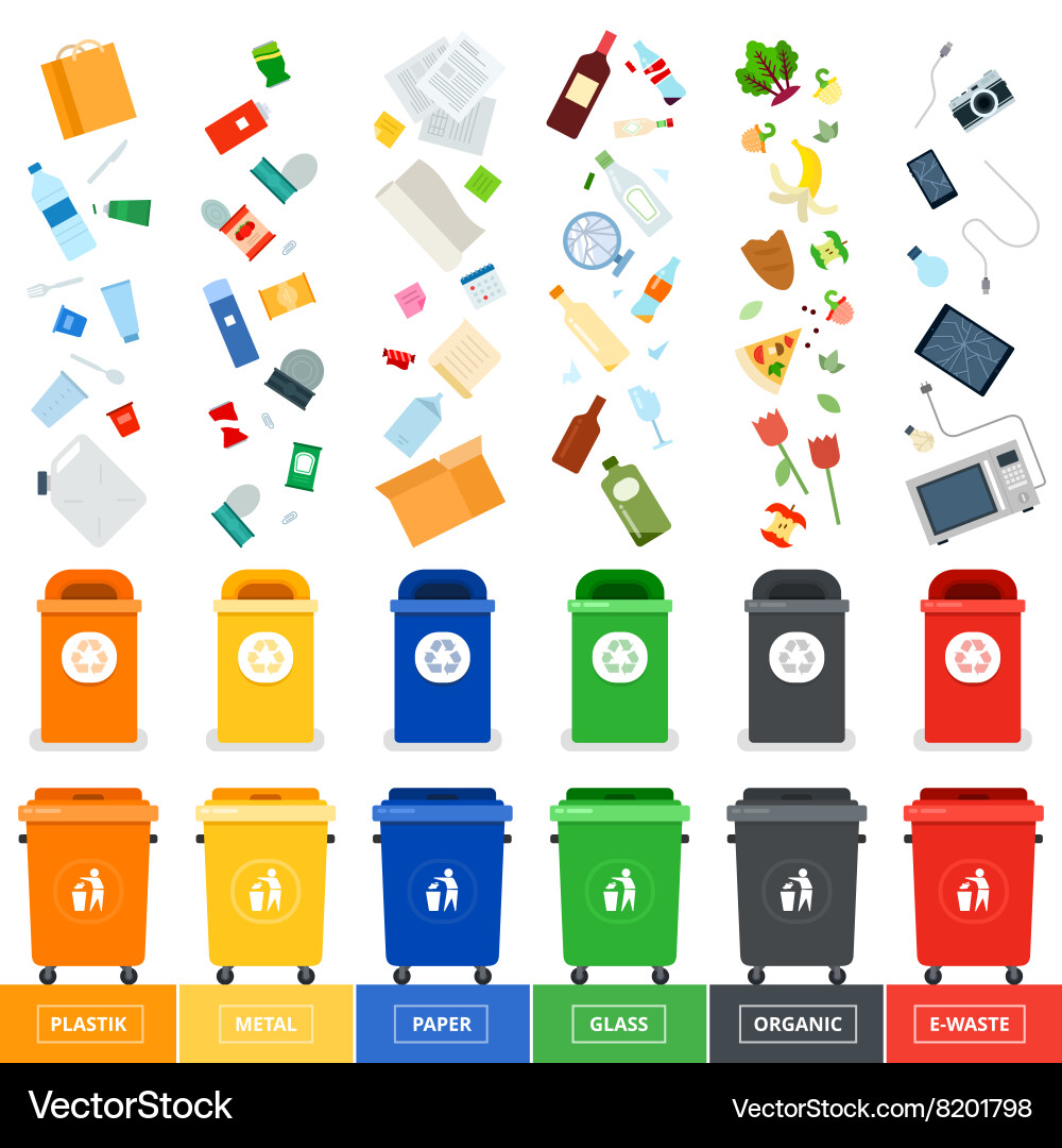 Sorting Garbage Bins vector image