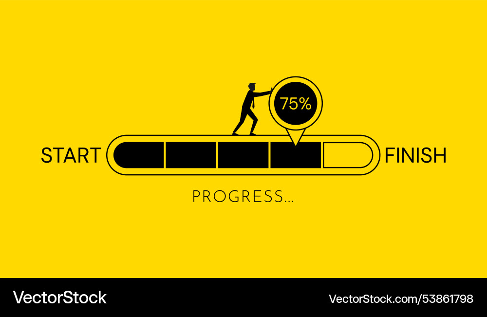 Task completion and project progress concept vector image