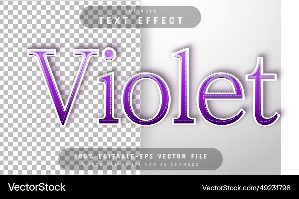 Violet text effect editable vector image