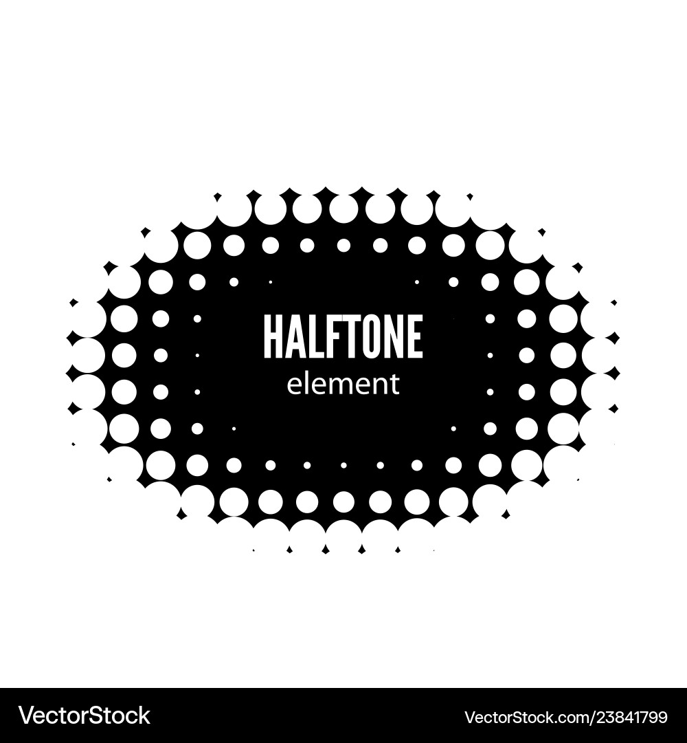 Abstract halftone design element black Abstract halftone design element black vector image