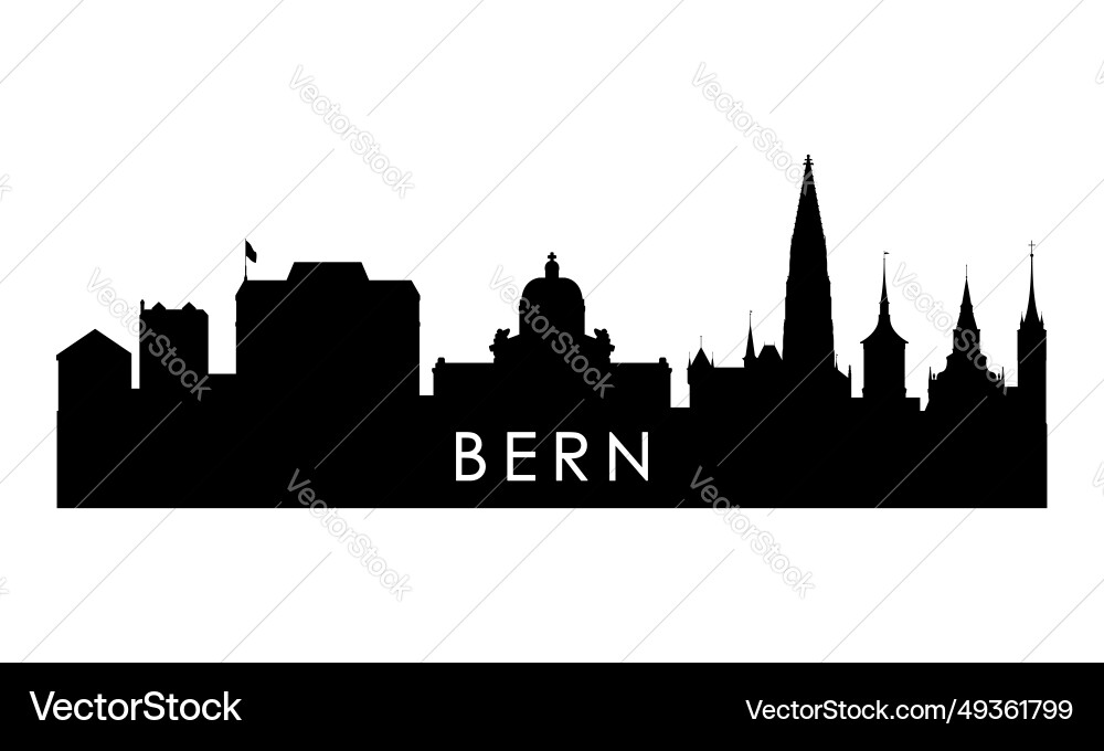 Bern skyline silhouette black city design Vector Image