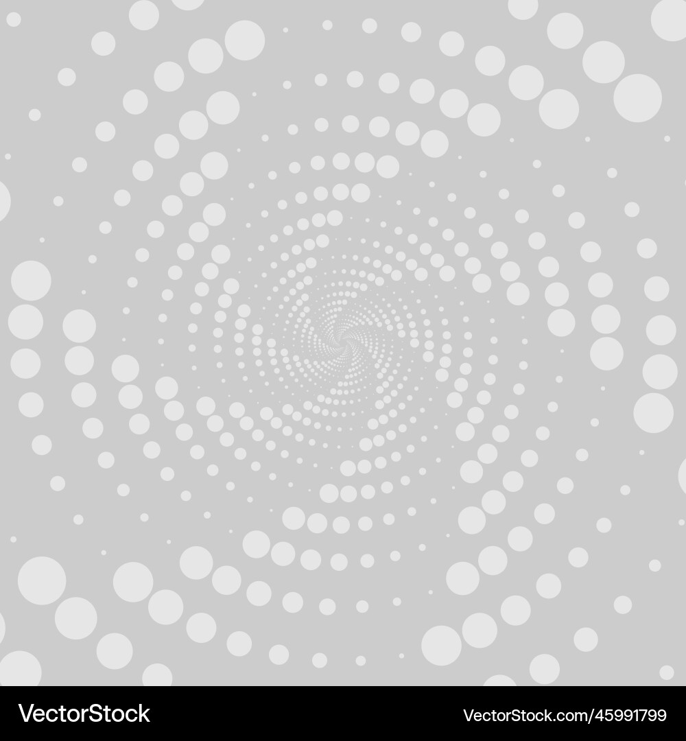 Circular swirl pattern of circles on a gray Vector Image