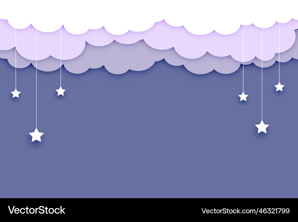Clouds background with stars and text soace Vector Image