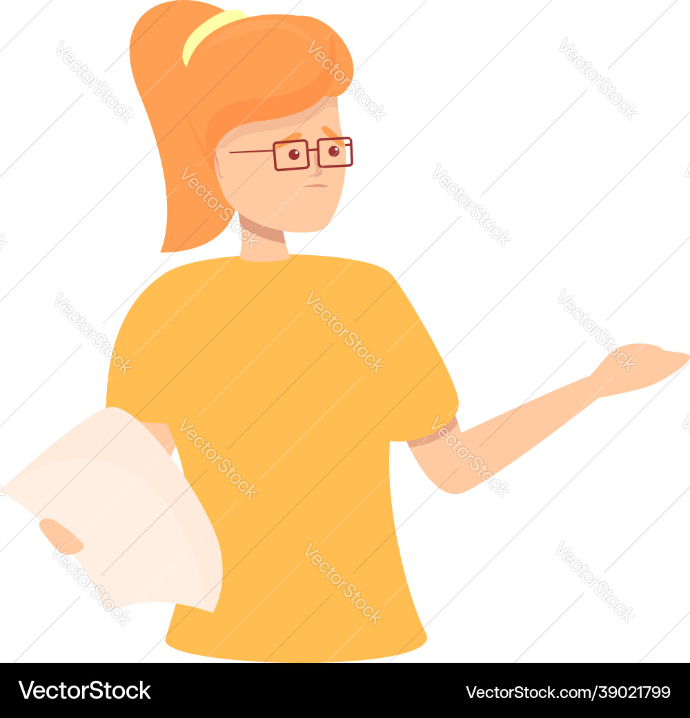 Confused teacher icon cartoon hesitant Confused teacher icon cartoon hesitant vector image