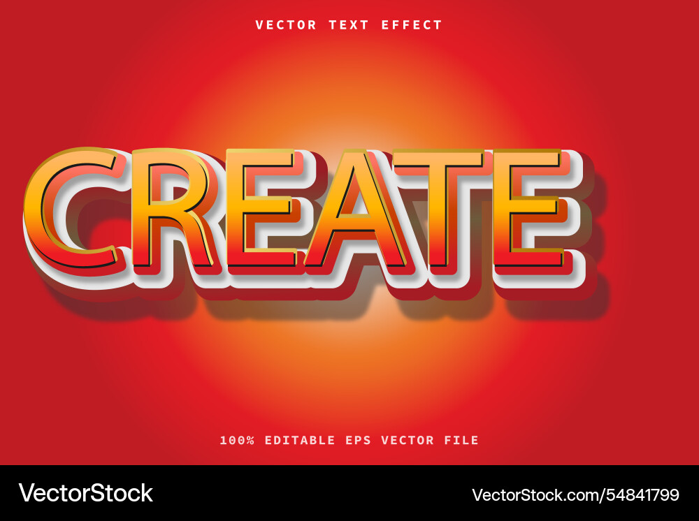 Create 3d text effect editable eps Create 3d text effect editable eps vector image