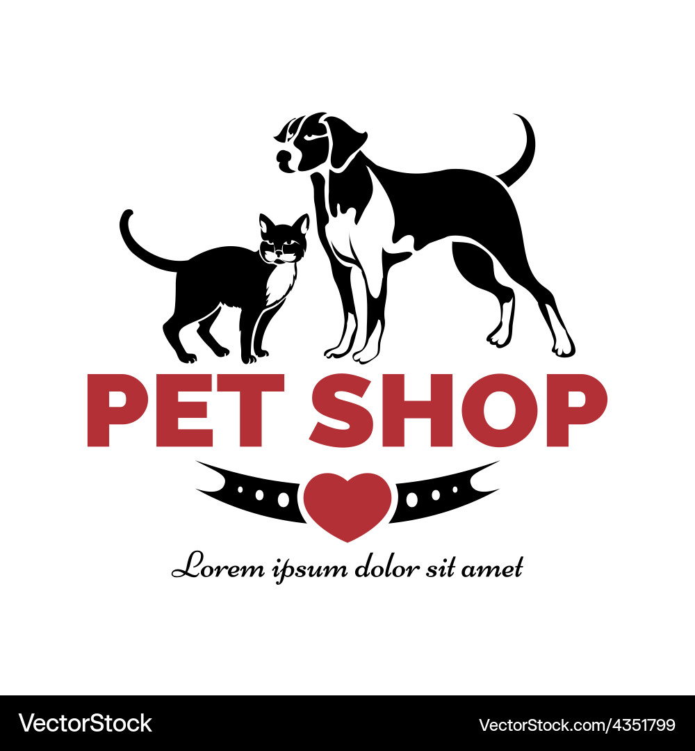 Cute Animal Pet Shop Logo vector image