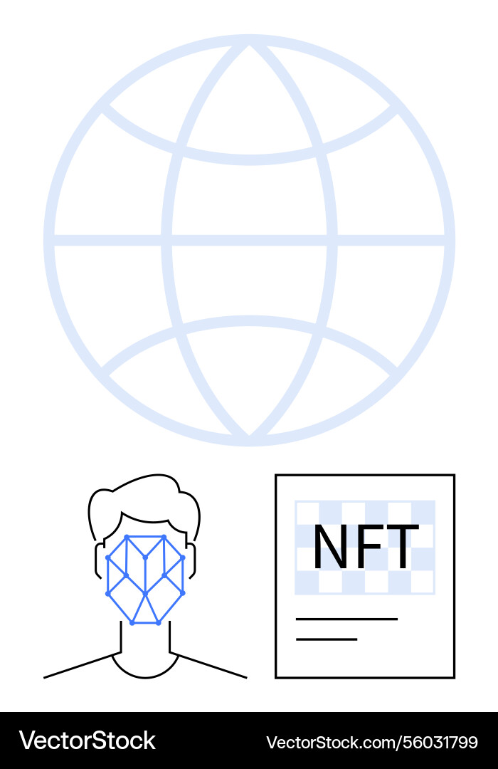 Digital identity and blockchain representation vector image