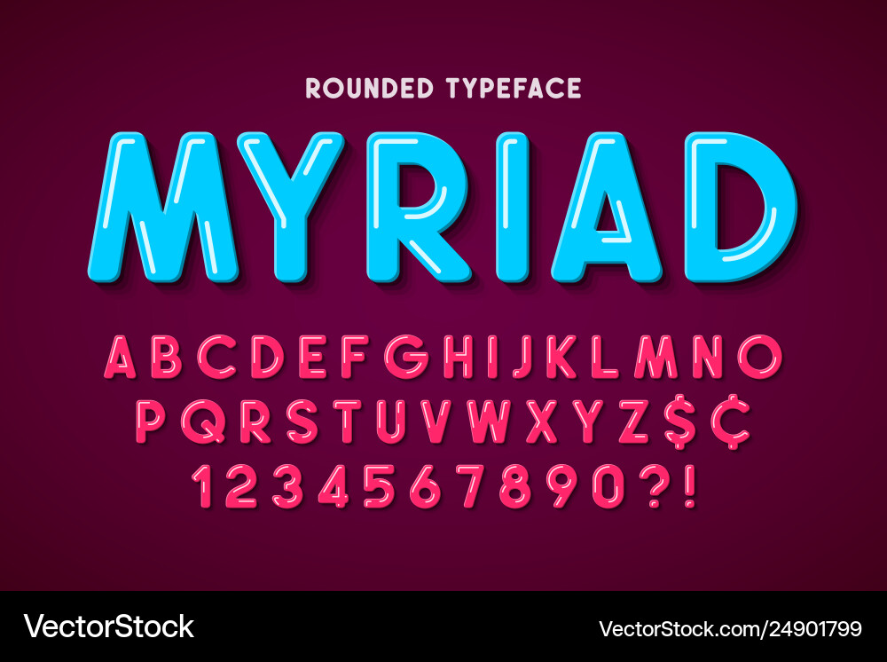 Flat bubble comical font design colorful alphabet Flat bubble comical font design colorful alphabet vector image