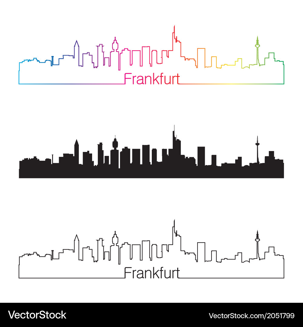 Frankfurt Rainbow Skyline Vector Image