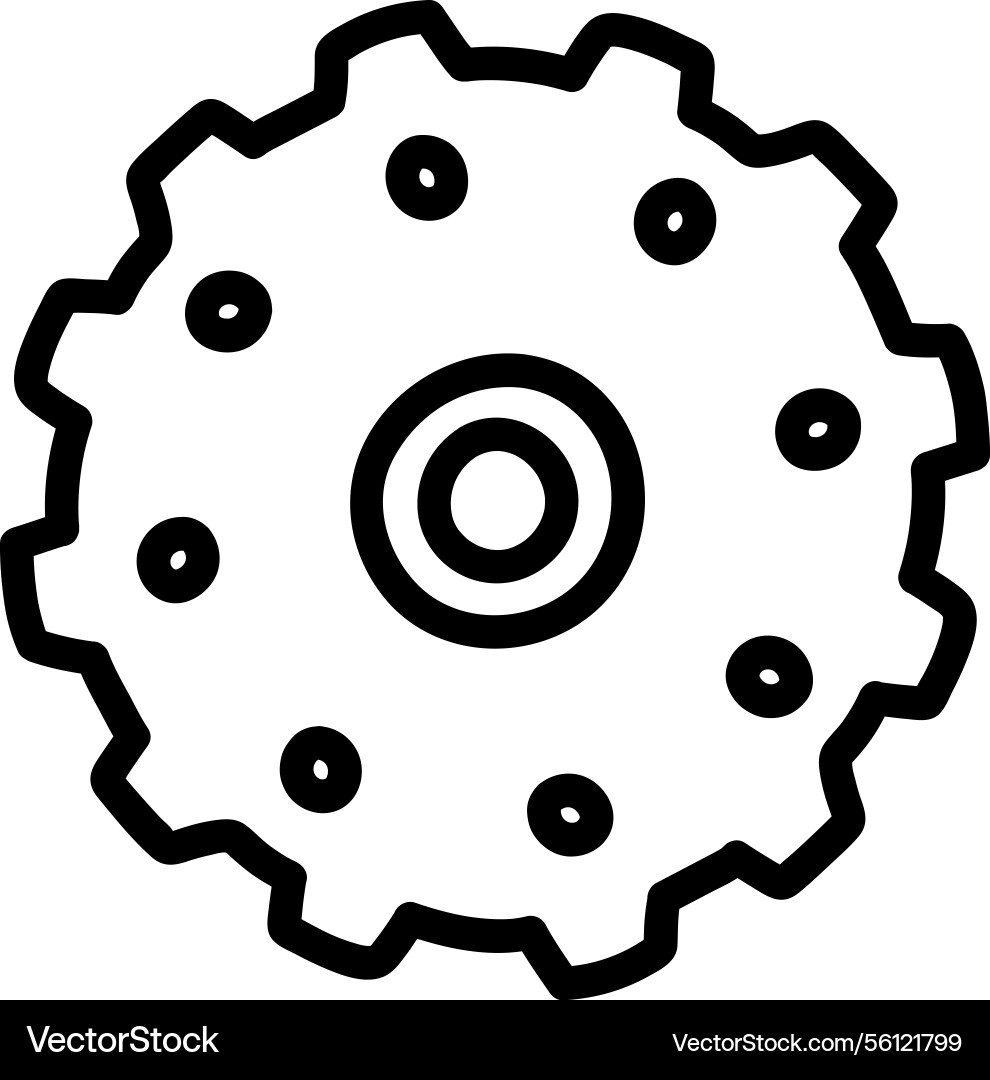 Gear with circular patterns Vector Image