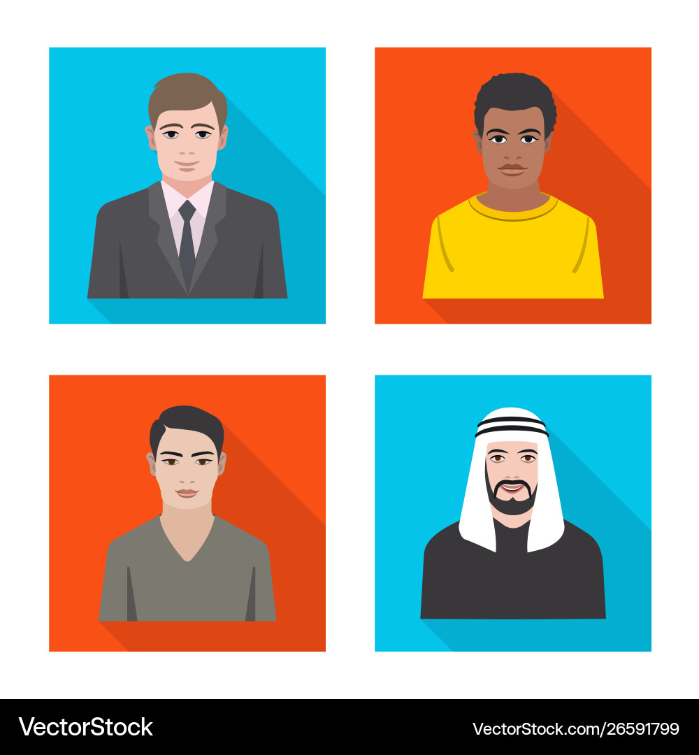 Isolated object profile and portrait icon set Isolated object profile and portrait icon set vector image