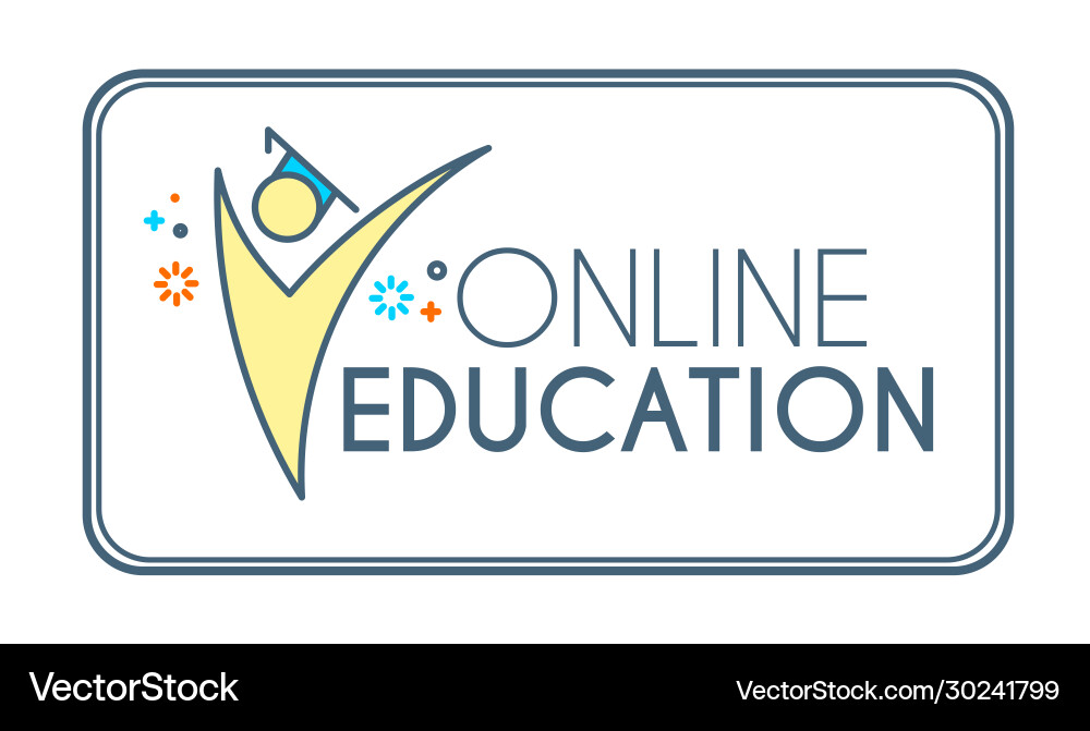 Online-Bildungsikone e-learning wed studieren Vektorbild