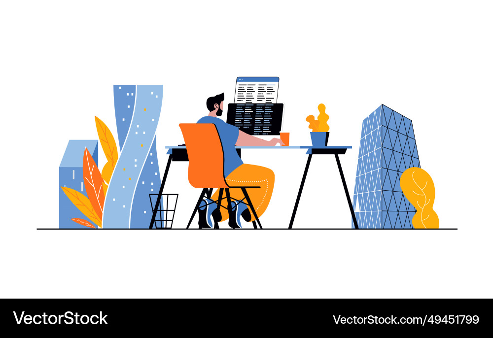 Programmer Workspace - Code & Apps vektorbild