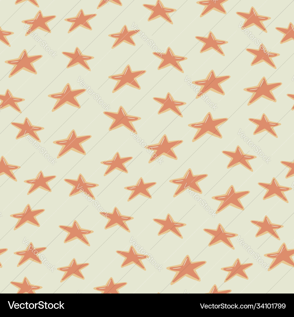 Random seamless pattern with orange cookies vector image