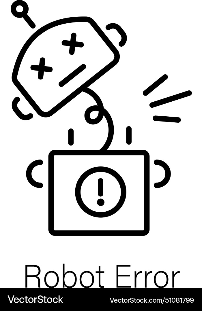 Robot error Vector Image