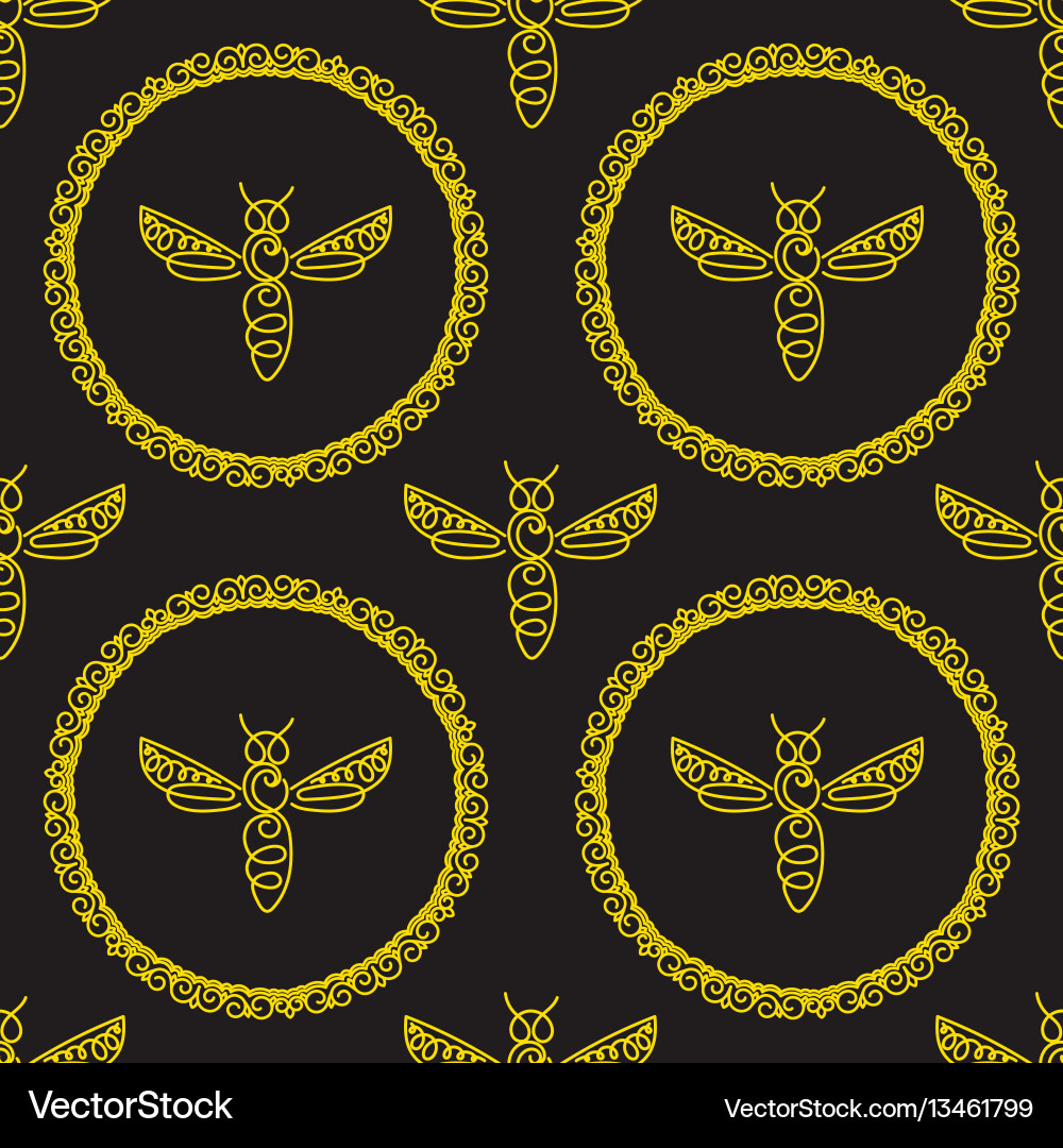 Seamless pattern with bee Seamless pattern with bee vector image
