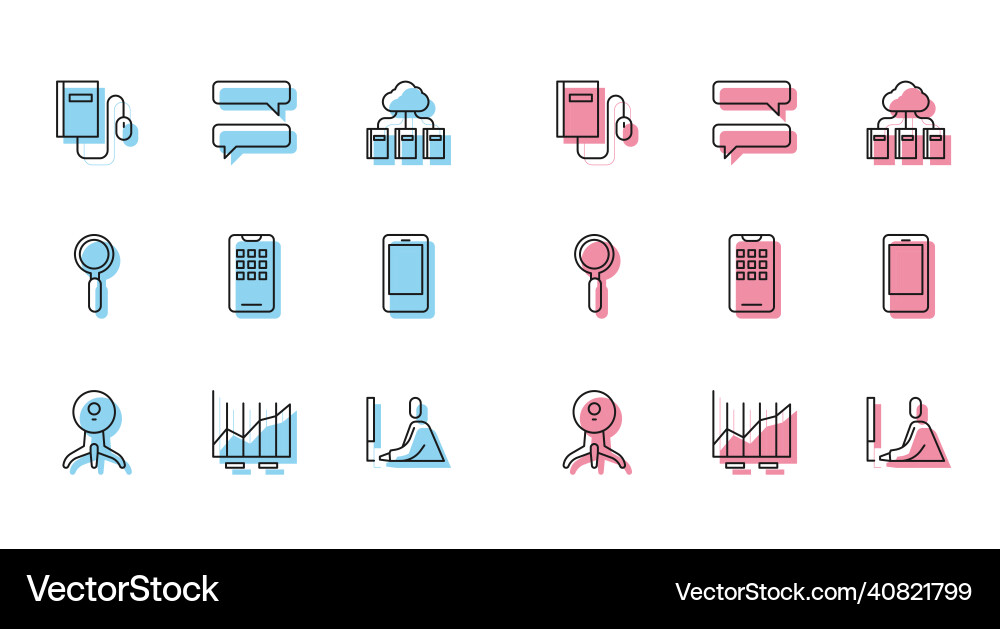 Set line web camera pie chart infographic Set line web camera pie chart infographic vector image