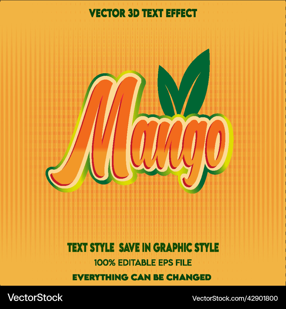 3D Mango Text Effect - Editable vector image
