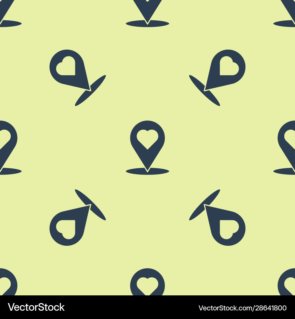 Blue map pointer with heart icon isolated seamless Blue map pointer with heart icon isolated seamless vector image