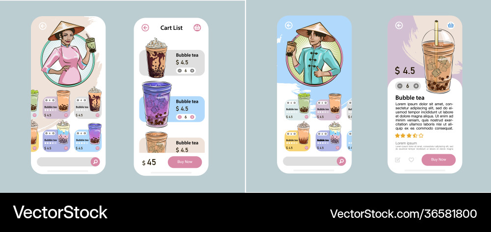 Bubble Tea Menu Bubble Tea Menu vektorbild