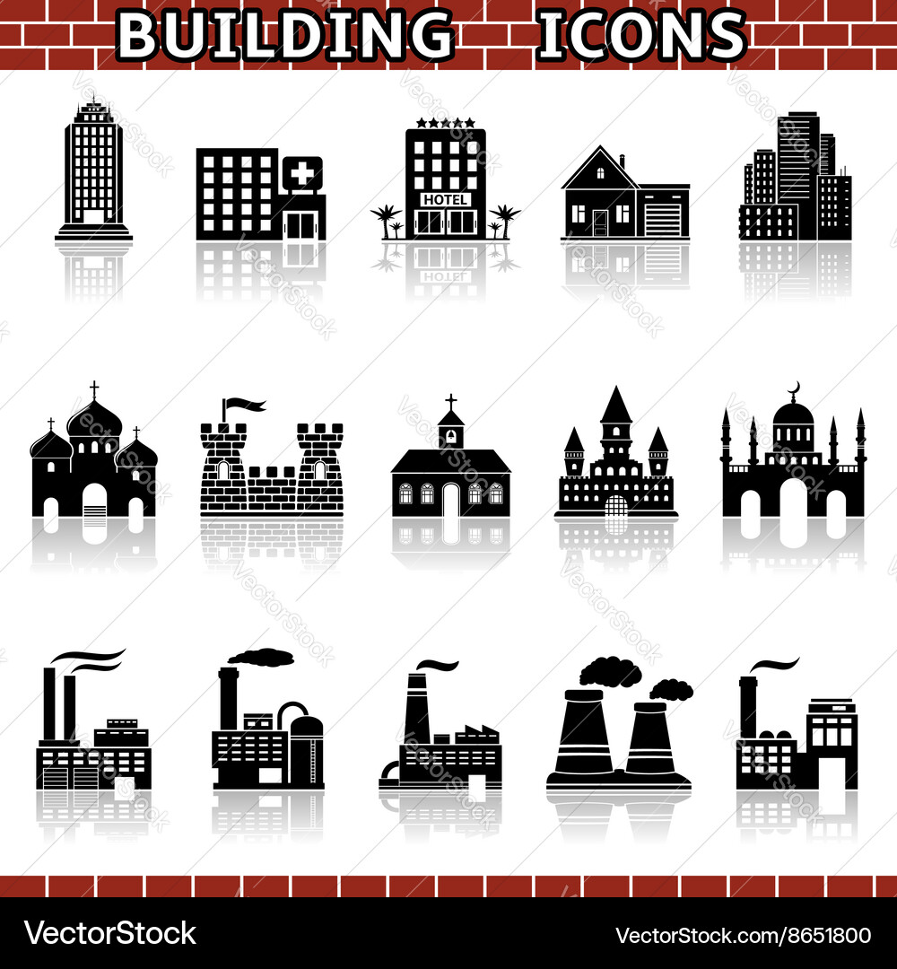 Building Icon Collection Vector Image