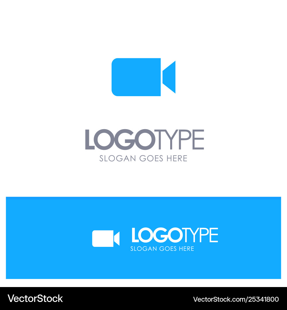 Camera image basic ui blue solid logo with place Camera image basic ui blue solid logo with place vector image