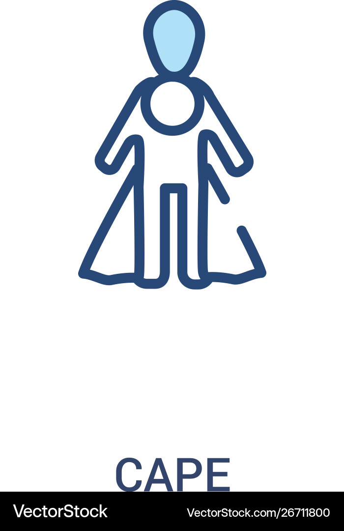 Cape concept 2 colored icon simple line element Cape concept 2 colored icon simple line element vector image