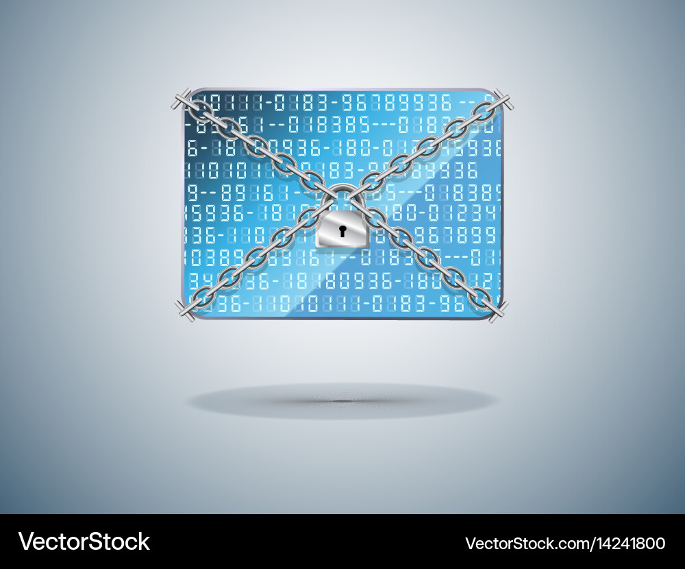 Cyber Security Lock with Chain Vector Image