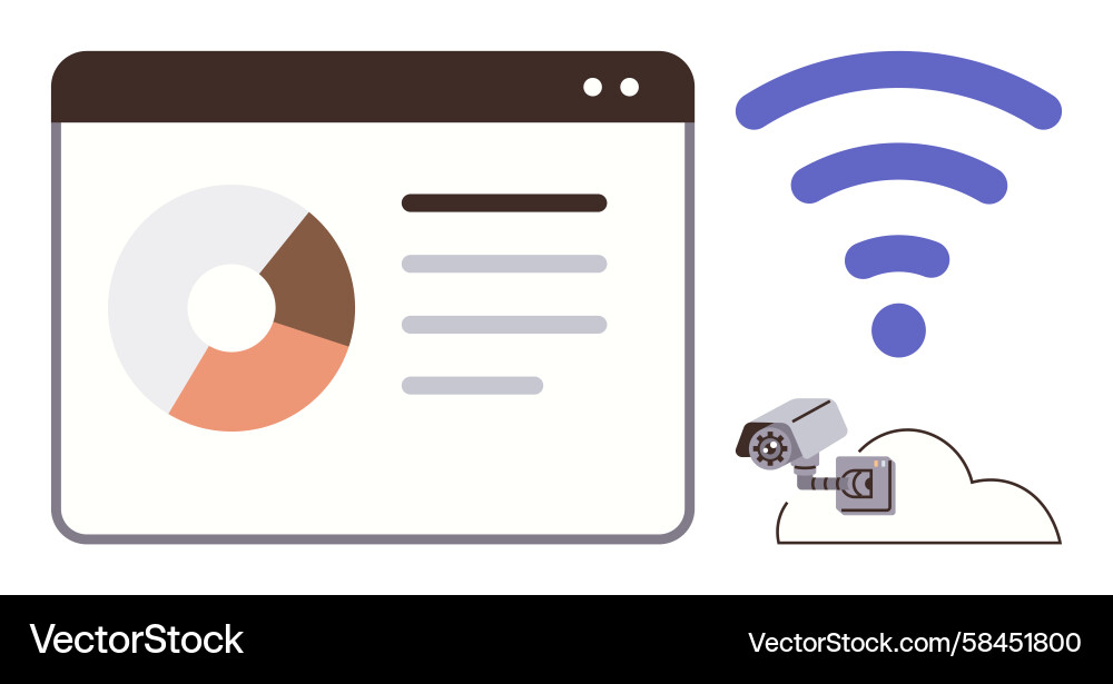 Data Analytics Cloud Dashboard Vector Image