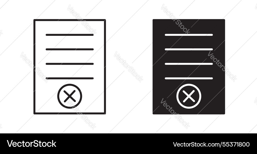 Delete document icon set in thin line for web Delete document icon set in thin line for web vector image