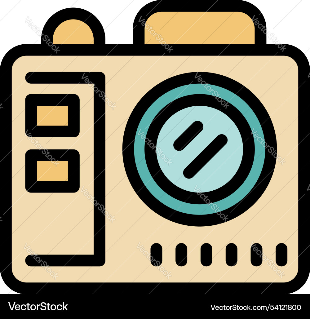 Digital camera icon showing shutter button Digital camera icon showing shutter button vector image