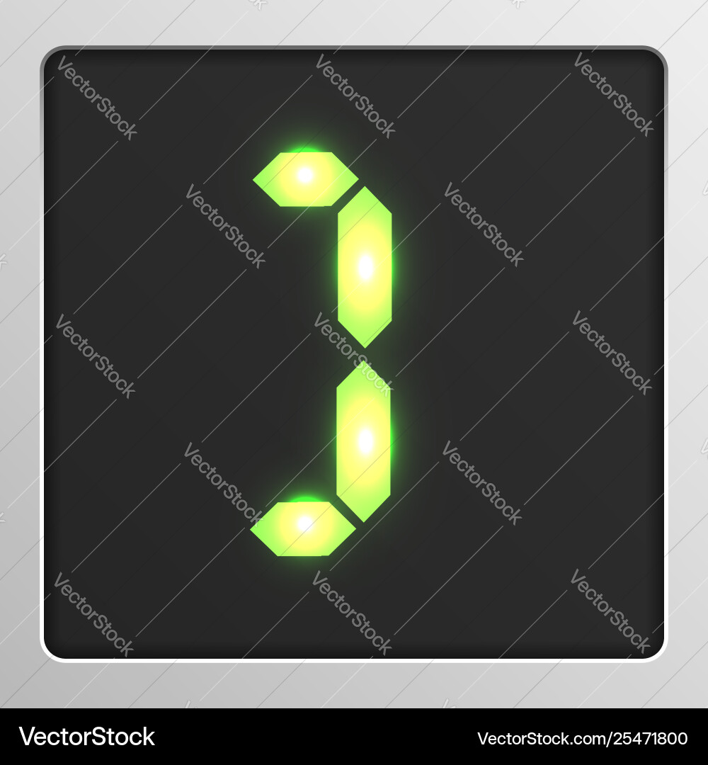 Digital character set typeface on a screen Digital character set typeface on a screen Vector Image