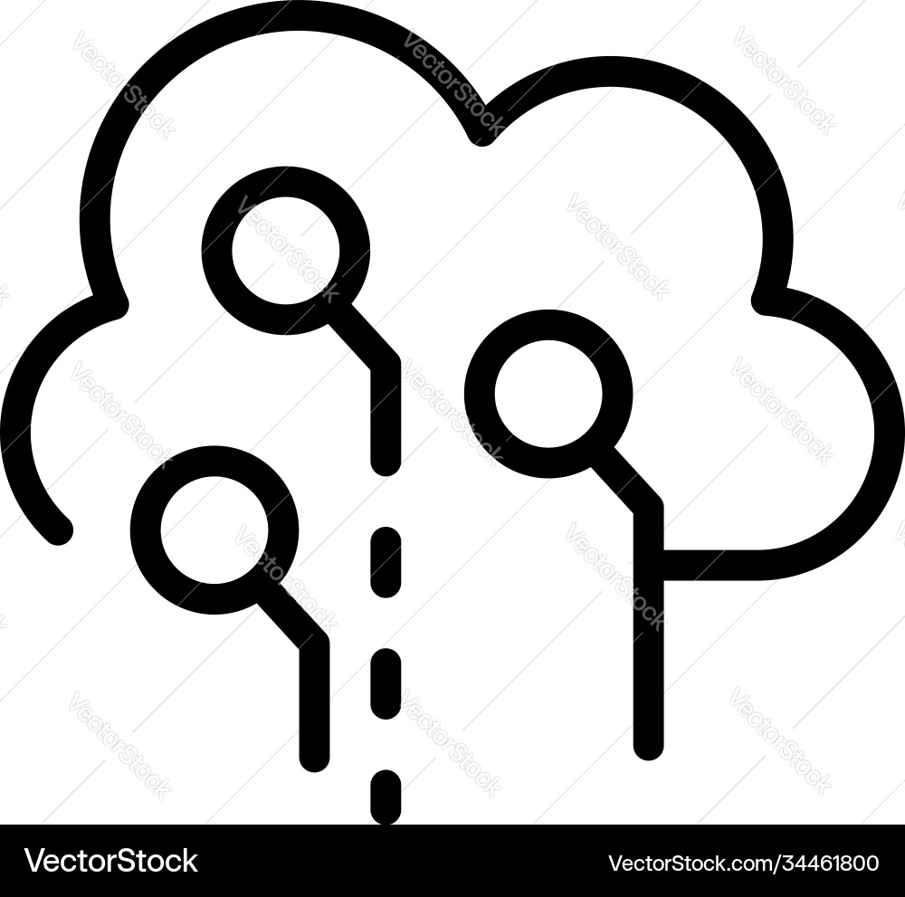 Digital data cloud icon outline style Digital data cloud icon outline style Vector Image