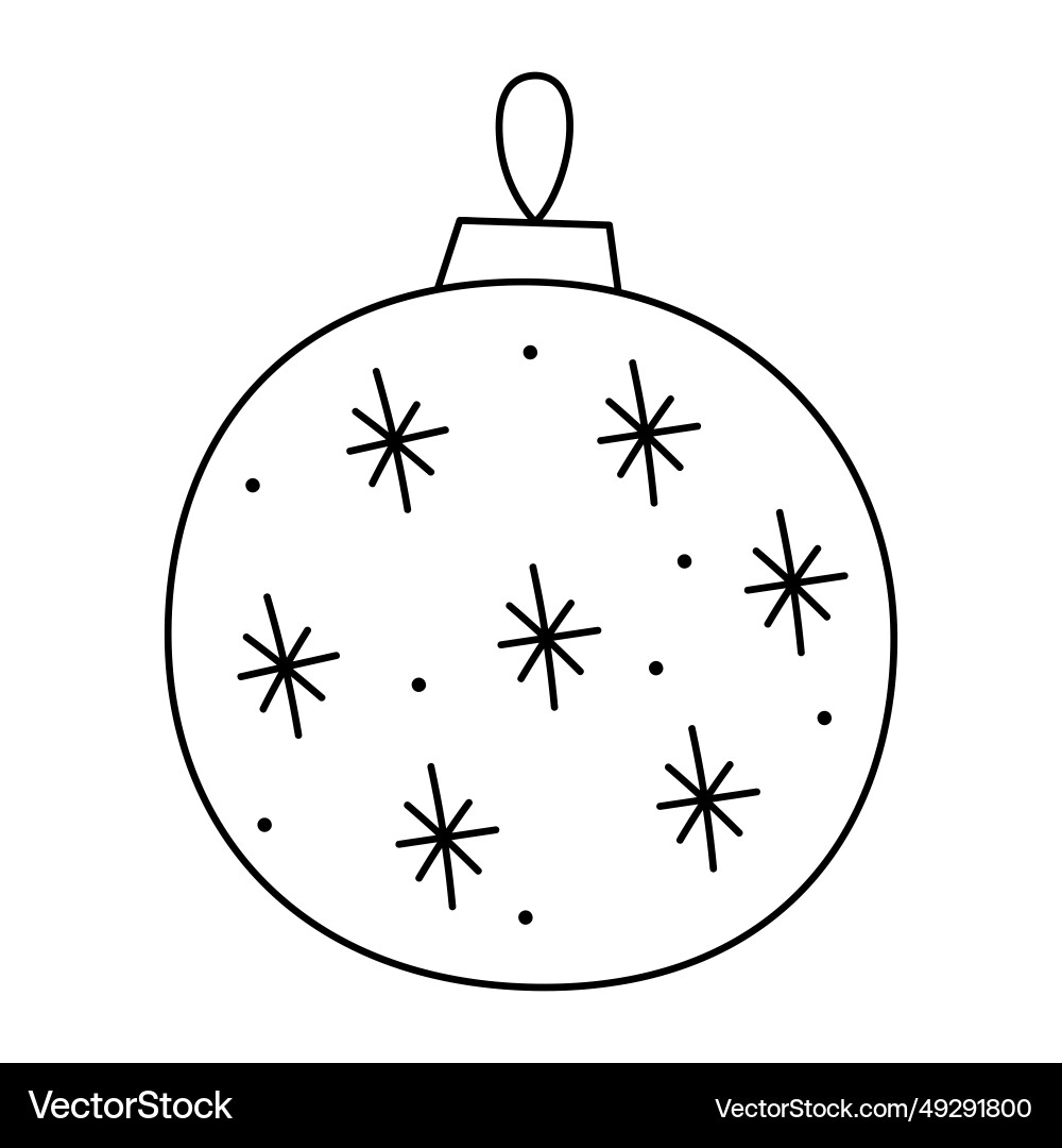 Doodle christmas ball with a pattern Doodle christmas ball with a pattern vector image