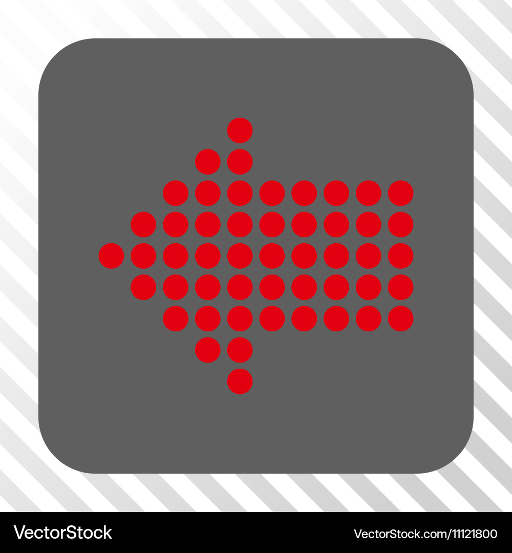 Dotted arrow left rounded square button vector image