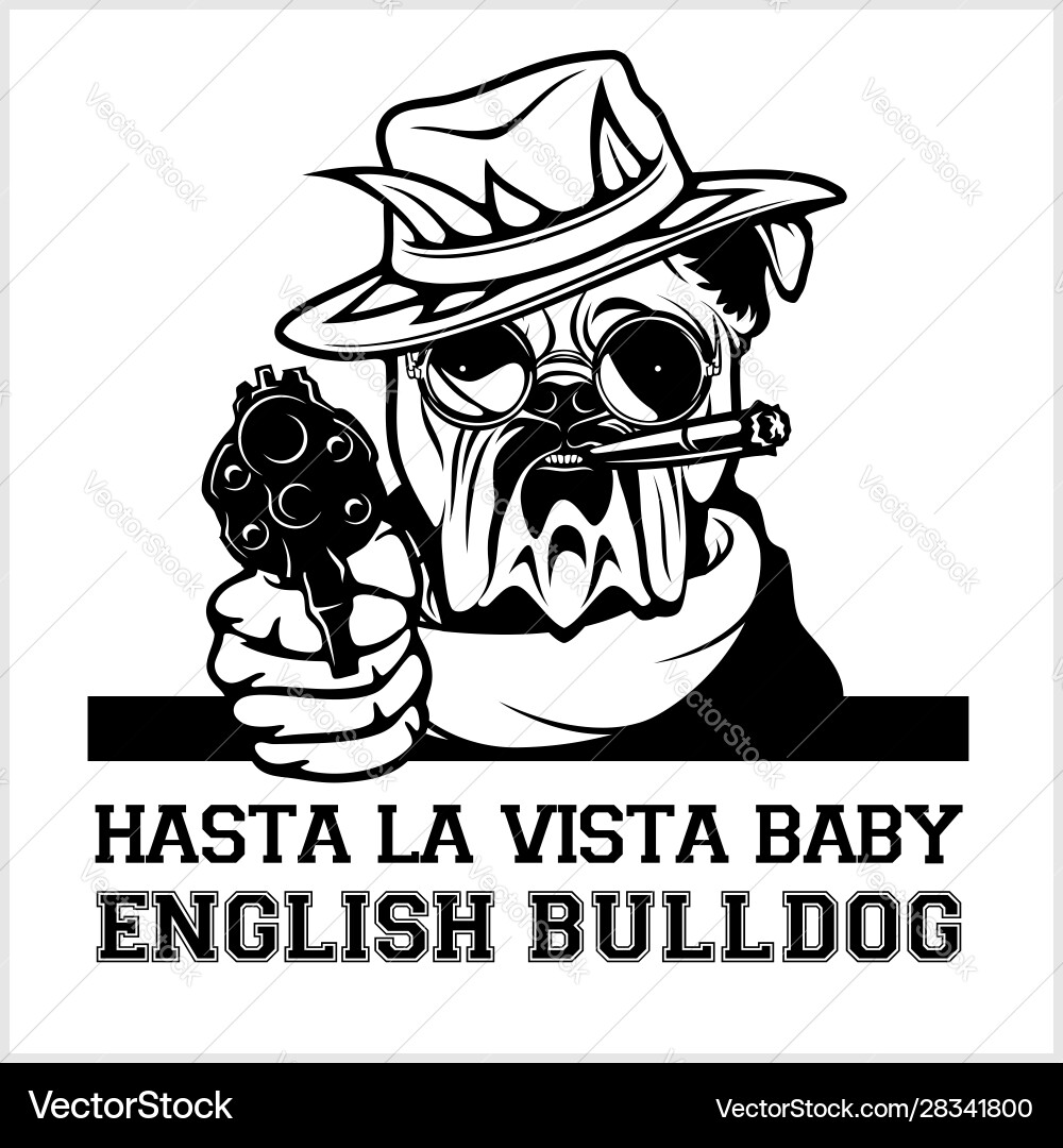 English Bulldog Gangster vector image