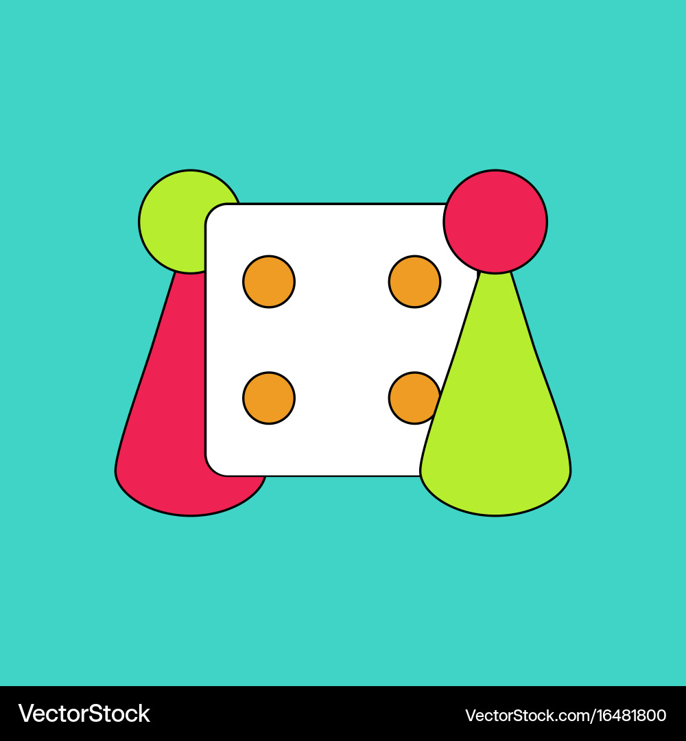 Flat icon design collection board game and dice Vector Image